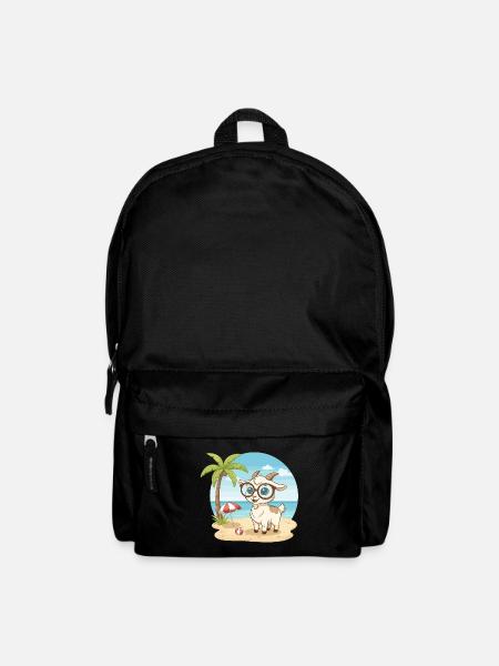 Süße Ziege mit Brille Strandsommerurlaub - Rucksack - Schwarz