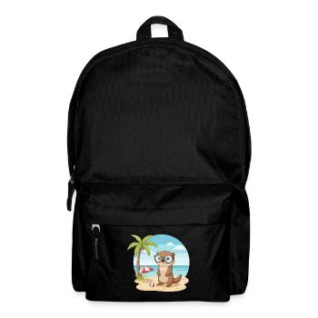Loutre mignonne avec des lunettes vacances d’été sur la plage - Sac à dos - noir - Devant