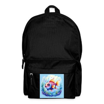 Bunte Fische unter der Koralle - Rucksack - Schwarz - Vorne
