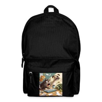 Tierisches Bürochaos - Rucksack - Schwarz - Vorne