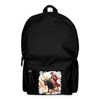 Matador et taureau en cape rouge - Sac à dos - noir - Devant