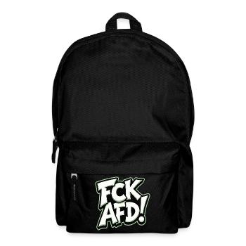 FCK AFD politisches Statement gegen Rechts - Rucksack - Schwarz - Vorne