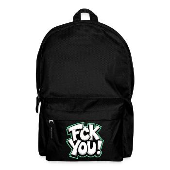 FCK YOU Schriftzug provokantes Statement - Rucksack - Schwarz - Vorne