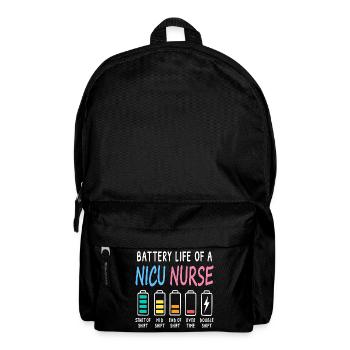 Battery Level of a Neonatal Caregiver Humor - Backpack - black - Front