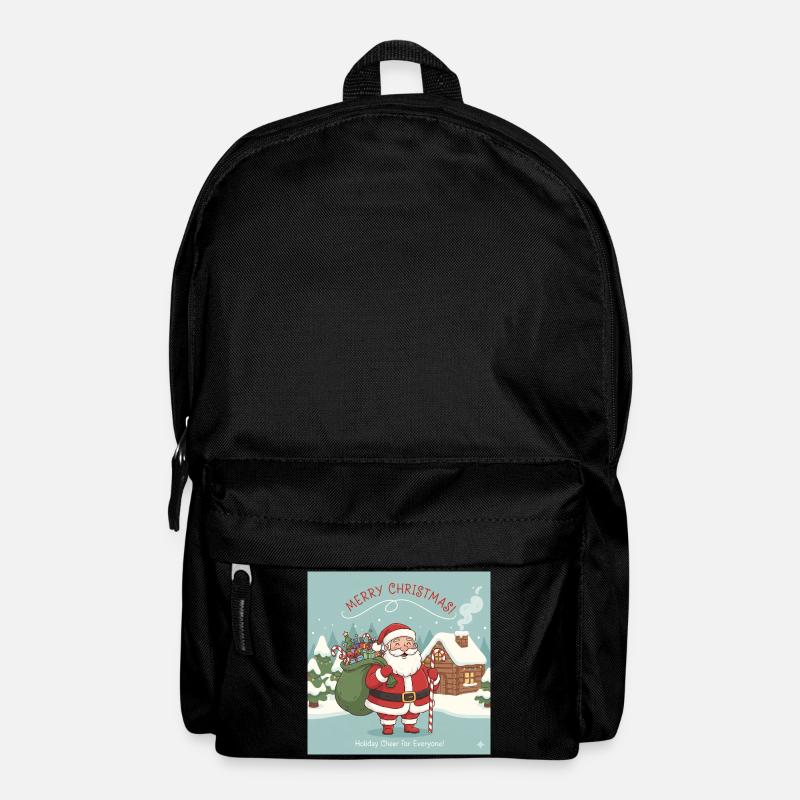 Weihnachts-Santa mit Sack und Zuckerstange - Rucksack - Schwarz