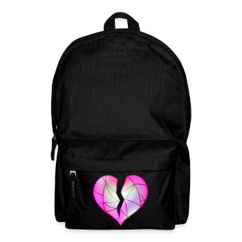 Cœur rose brisé - Sac à dos - noir - Devant