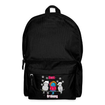 Winter Birds Cartoon – Funny Pecking Order - Backpack - black - Front