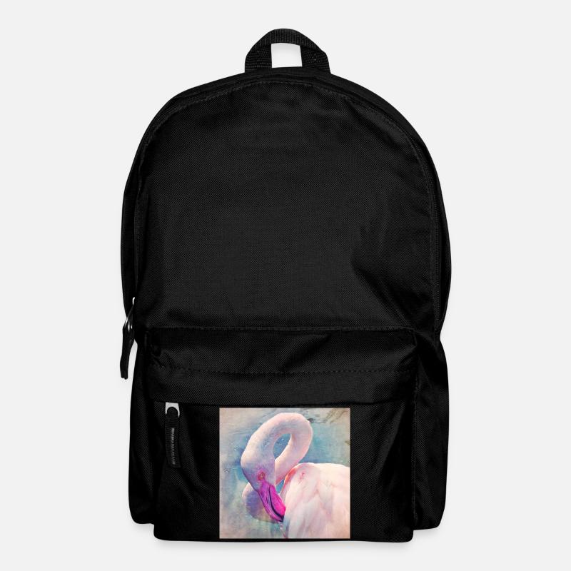 Flamant rose dans une lumière pastel - Sac à dos - noir