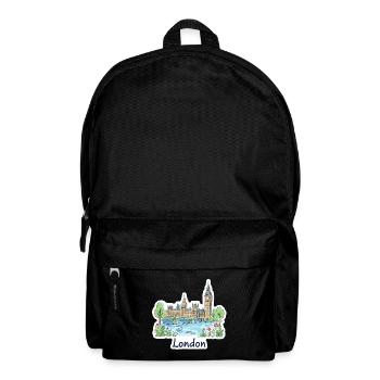 London Skyline Big Ben Parliament Bridge Art - Backpack - black - Front