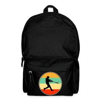 Retro Baseball Silhouette Vintage Sunset Sports - Rucksack - Schwarz - Vorne