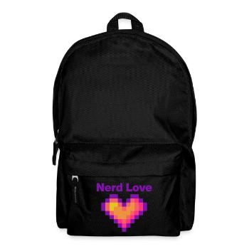 Amour de nerd – Cœur de pixels, Gamer Lovee Language - Sac à dos - noir - Devant