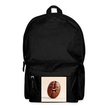Lachende Kaffeebohne - Rucksack - Schwarz - Vorne