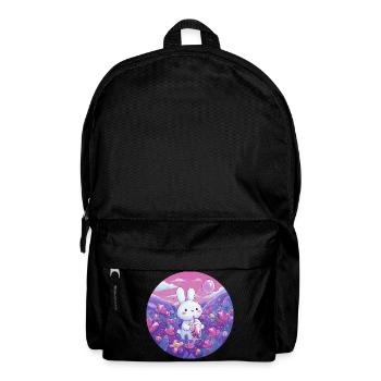 Petit Lapin dans la Mer de Fleurs Pourpre - Sac à dos - noir - Devant
