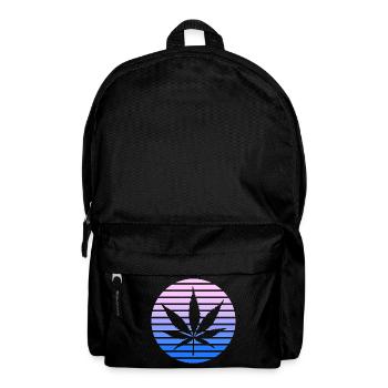 Cannabis Hanfblatt Retro Sunset Vintage Stil - Rucksack - Schwarz - Vorne