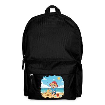 Bouno the little adventurer on the beach - Backpack - black - Front