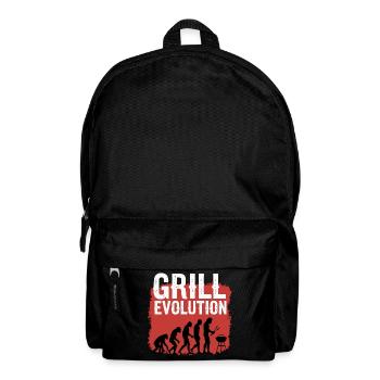 Grill Evolution Lustiger Grillmeister Spruch - Rucksack - Schwarz - Vorne