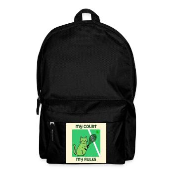 Katzen-Tennisspieler - Rucksack - Schwarz - Vorne