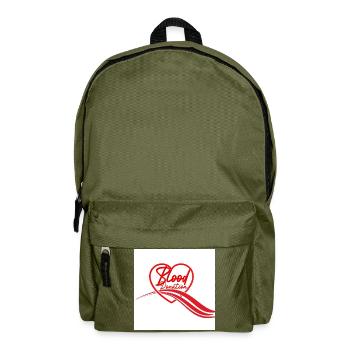 Blood Donation Heart Logo - Backpack - olive green - Front