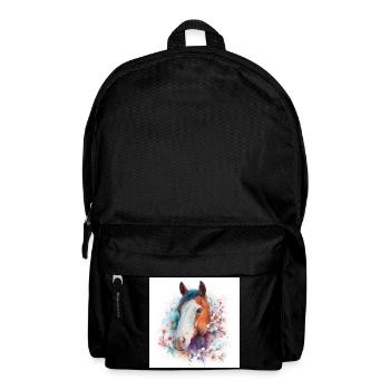 Portrait aquarelle de la fleur du cheval - Sac à dos - noir - Devant