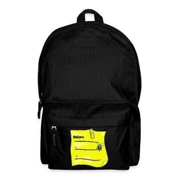 Yellow Notepad – Paper Clip & Fake Bow Tie - Backpack - black - Front