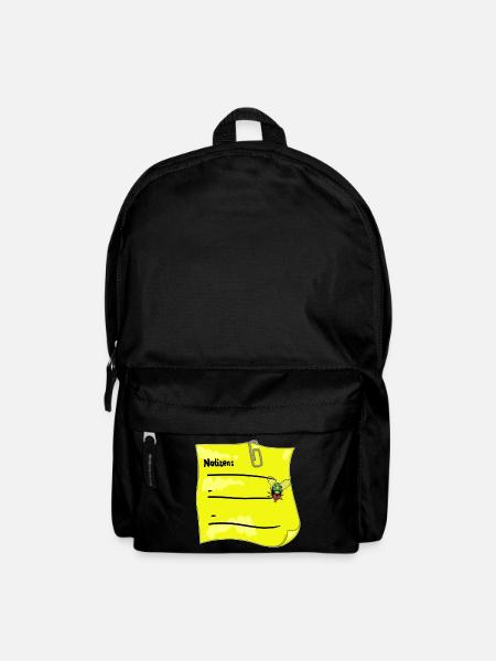 Yellow Notepad – Paper Clip & Fake Bow Tie - Backpack - black