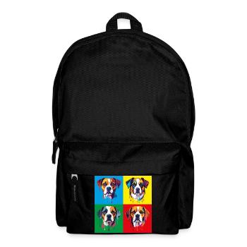 Hund Pop-Art Portrait - Rucksack - Schwarz - Vorne