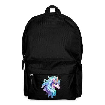 Buntes Einhorn Kopfportrait - Rucksack - Schwarz - Vorne