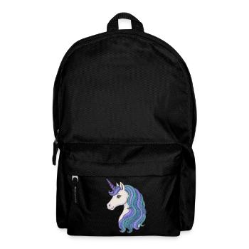 Pastell-Einhorn-Mähnenporträt - Rucksack - Schwarz - Vorne
