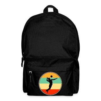 olleyball Player Retro Sunset Vintage Silhouette - Backpack - black - Front