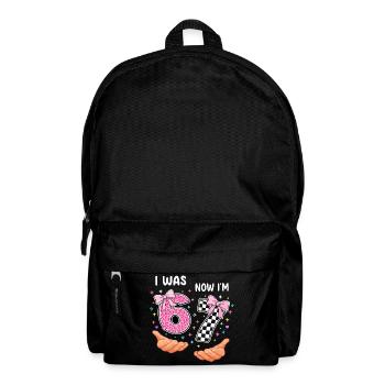 Ich war 6 jetzt bin ich 7 - siebter Geburtstag - Rucksack - Schwarz - Vorne