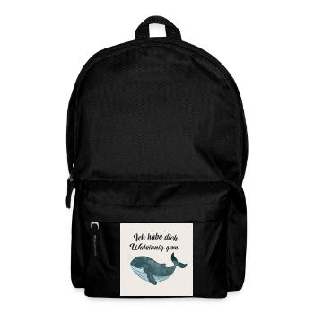 Nicht wahnsinnig. Nur anders normal. Wal - Rucksack - Schwarz - Vorne