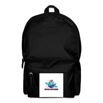 Space Explorer – Astronauten-Katze surft auf Satur - Rucksack - Schwarz - Vorne