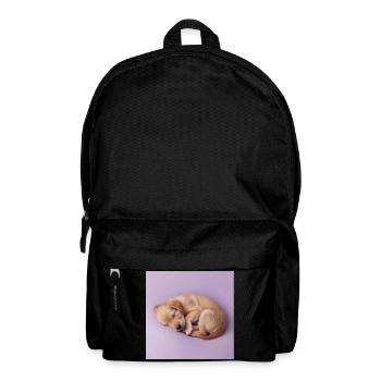 Chiot endormi sur fond lilas - Sac à dos - noir - Devant