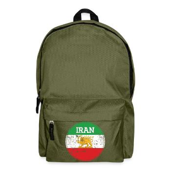 Emblème Lion Iran Vintage Rond - Sac à dos - vert olive - Devant