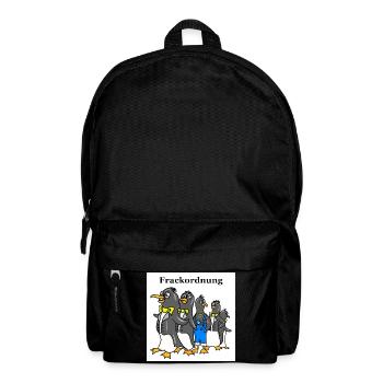 Funny Penguin Cartoon – Tailcoat Order Motif White - Backpack - black - Front