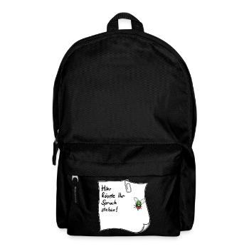 Notizzettel – Hier könnte Ihr Spruch stehen  - Rucksack - Schwarz - Vorne