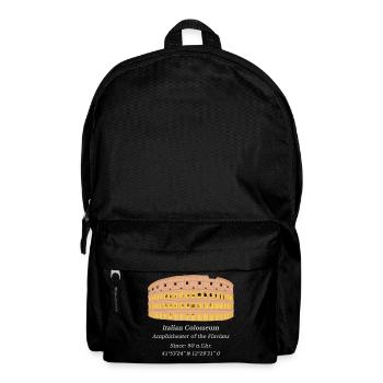 Colosseum Rome Italy, coordinates, year of opening - Backpack - black - Front