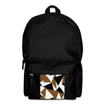 Brown Black Triangles Geometry - Backpack - black - Front