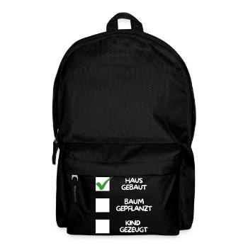 Maison construite (plantée dans un arbre, enfant engendré) blanche - Sac à dos - noir - Devant