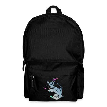 Spiral Chameleon in Neon Gradient - Backpack - black - Front