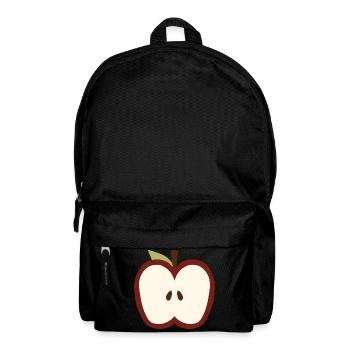Cute Half-Apple Face Emblem - Backpack - black - Front