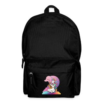 Saxophon Unicorn im Regenbogen - Rucksack - Schwarz - Vorne
