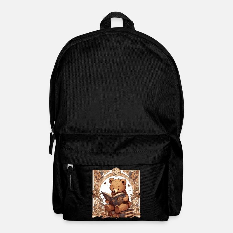 Lesender Bär – Süßes Design für Bücherliebhaber - Rucksack - Schwarz