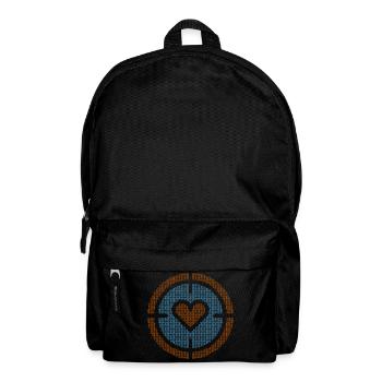Herz im Ziel-Emblem, Wabenmuster - Rucksack - Schwarz - Vorne