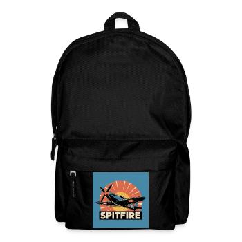 Spitfire Retro Aviation Print - Rucksack - Schwarz - Vorne