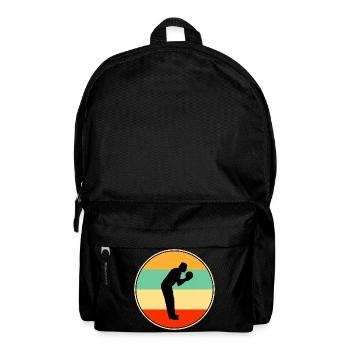 Bowler Retro Silhouette Vintage Sunset Bowling Gif - Rucksack - Schwarz - Vorne