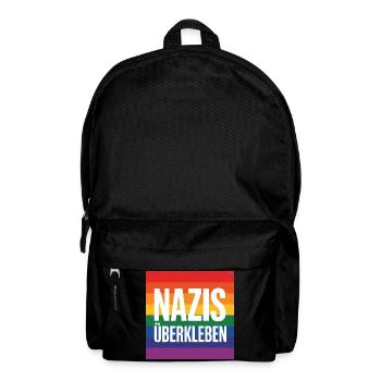 Nazis überkleben - Antifa Tee - Rucksack - Schwarz - Vorne