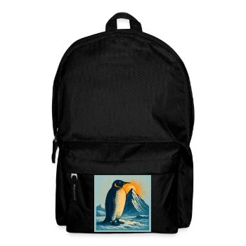 Polar beach penguin at sunrise - Backpack - black - Front
