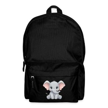 Dessin animé câlin bébé éléphant - Sac à dos - noir - Devant