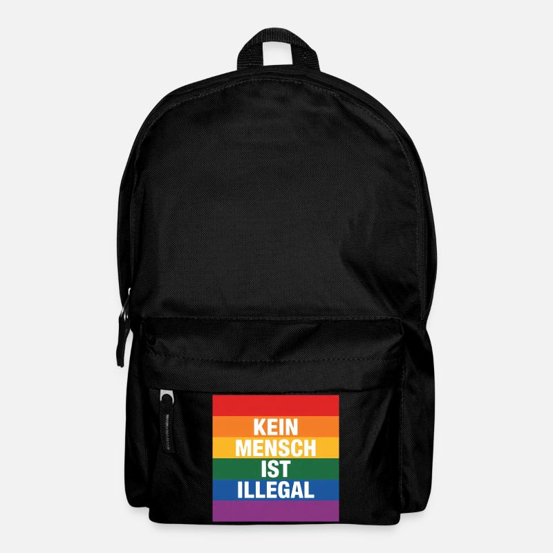 Kein Mensch ist Illegal - Gegen Rechts - Rucksack - Schwarz